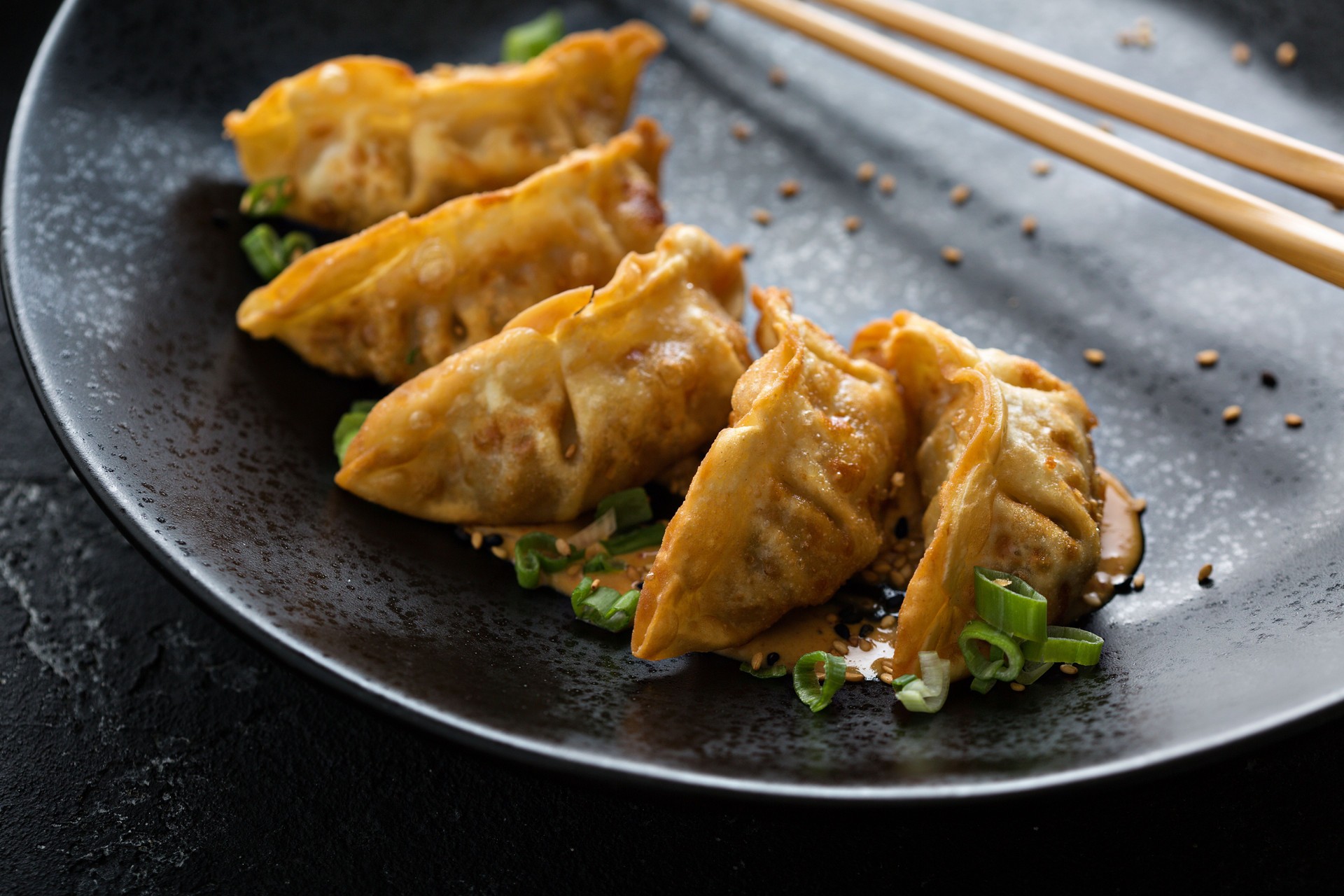 Fried potstickers or dumplings